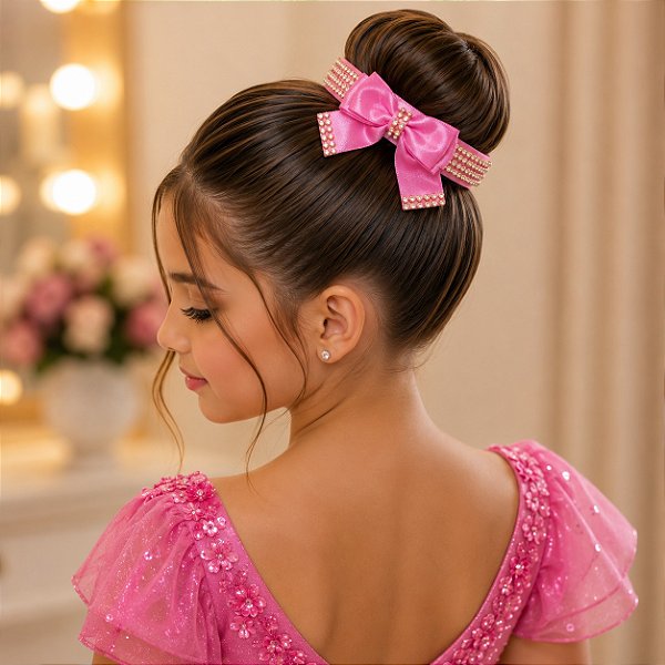 Porta Coque Belli Rosa Chiclete Laço Strass