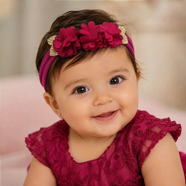 Faixa Belli Flores Pink