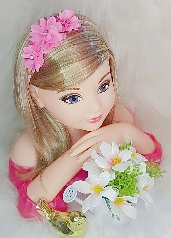 Faixa Belli Flor e Strass Rosa Chiclete