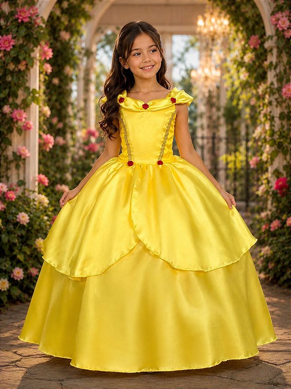 Fantasia Princesa Belli Princesa Amarela Longa