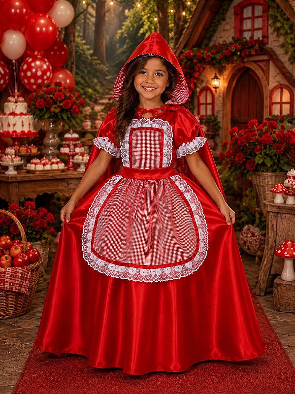 Fantasia Princesa Belli Longa Chapeuzinho Vermelho