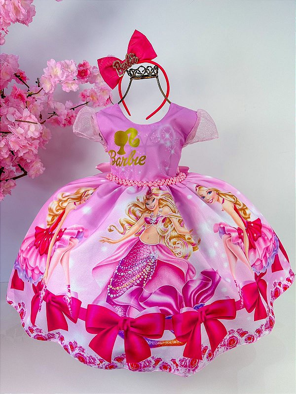 Vestido Tematico Belle Fille Barbie Rosa