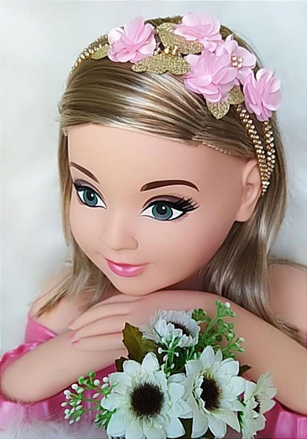 Faixa Belli Jardim Rosa Bebe Com Dourado