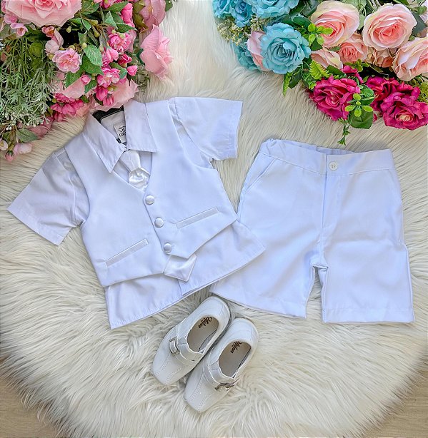 Conjunto Meninos Didie Social Colete Branco