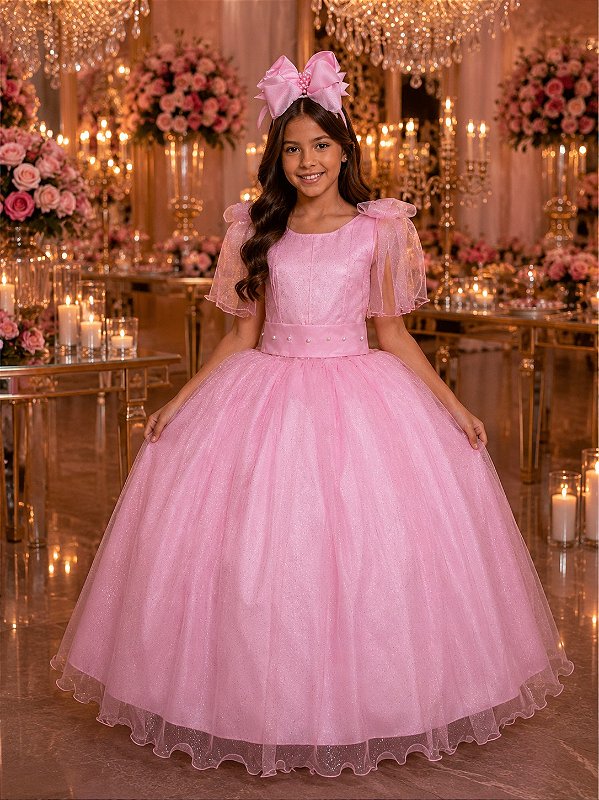 Vestido Marie Longo Mel Rosa Bebe