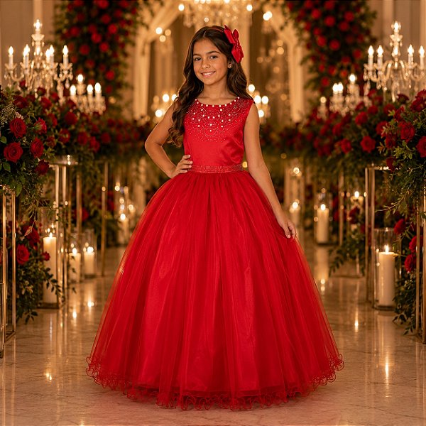 Vestido Enjoy Longo Regata Vermelho