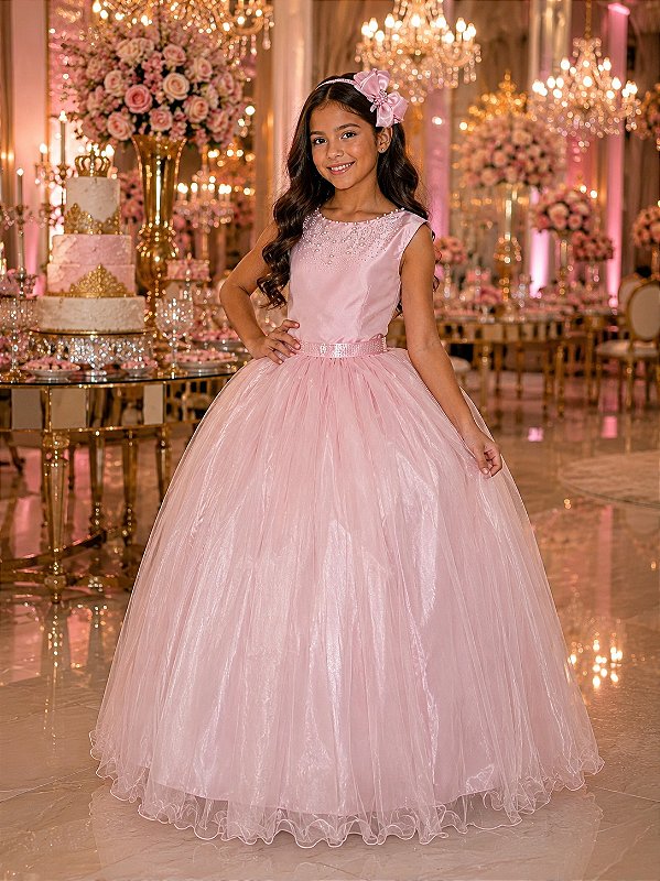 Vestido Enjoy Longo Regata Rosa Bebê