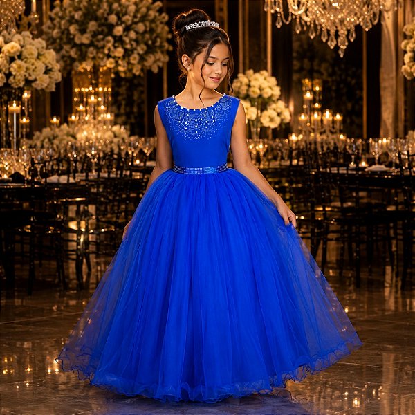 Vestido Enjoy Longo Regata Azul Royal