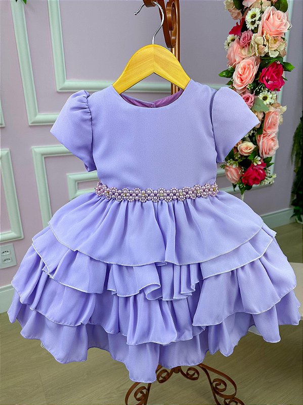 Vestido Miss Sweet Saia FluFlu Lilas