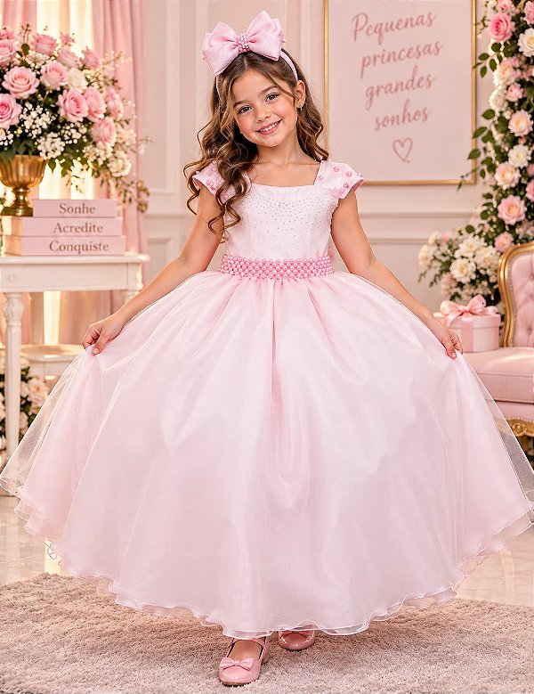 Vestido Giovanella/Giovanela Longo Valentina Rosa Bebe