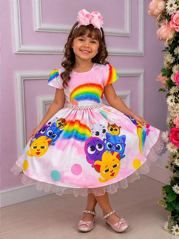 Vestido Temáticos da Gigi Bolofofos - Bolo Fofos Rosa