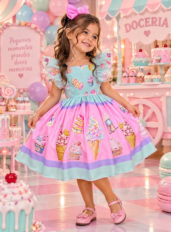 Vestido Tematicos Kids Doces - Doceria - Candy