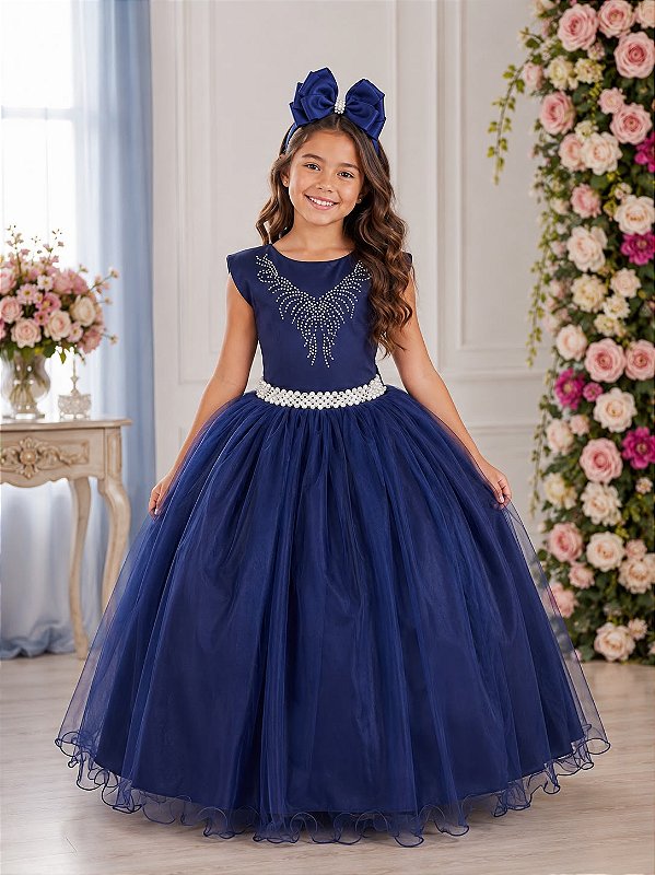 Vestido Marie Longo Larissa Azul Petroleo