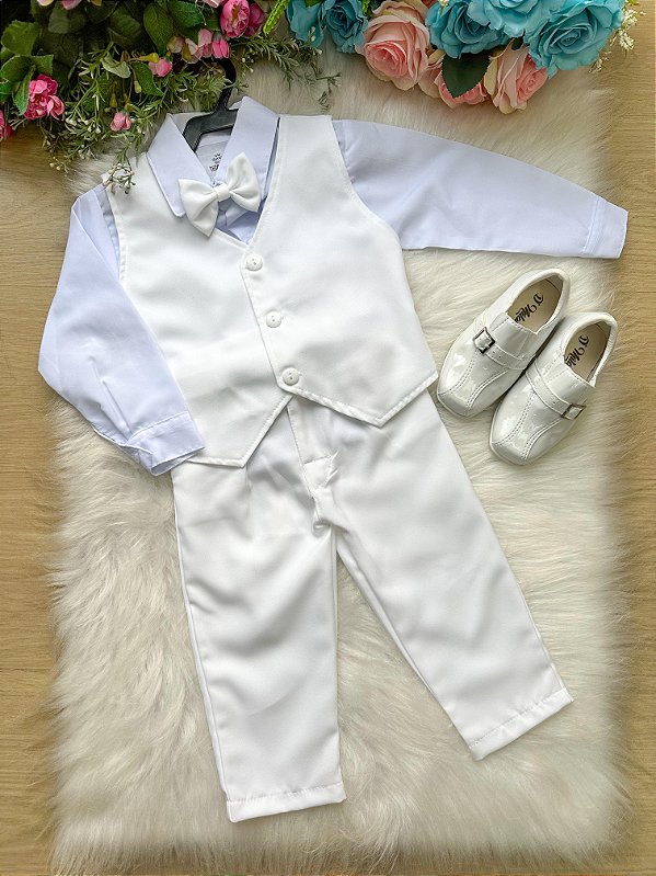 Conjunto Miss Cherry Social Colete Branco Levi
