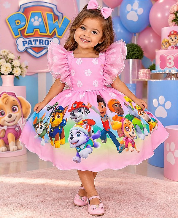 Vestido Temáticos Kids Esquadrão Canino