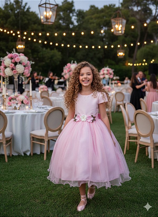 Vestido Juvenil Vila Lele Luiza Rosa Bebe