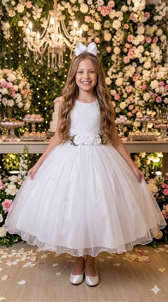 Vestido Juvenil Vila Lele Ivete Branco