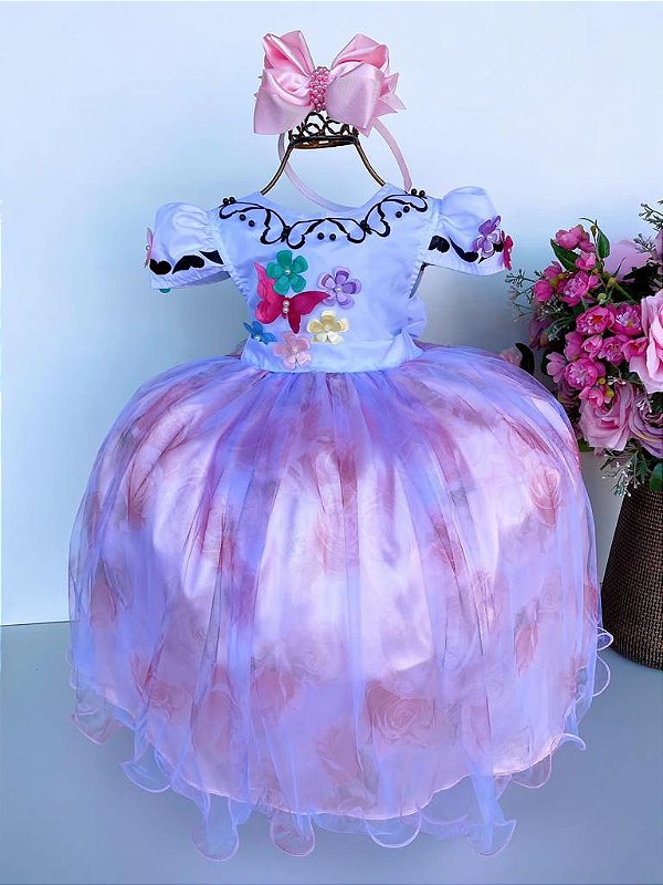 Vestido Infantil Enjoy Bebê Rosa Jardim - Encanto