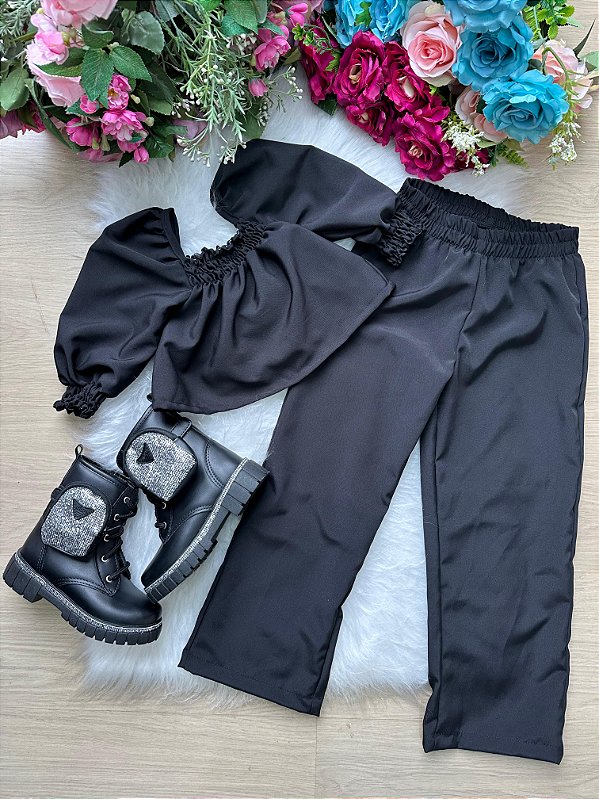 Conjunto Ysa Kids Modinha Preto Deise