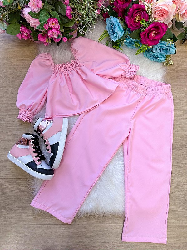 Conjunto Ysa Kids Modinha Rosa Bebe Deise