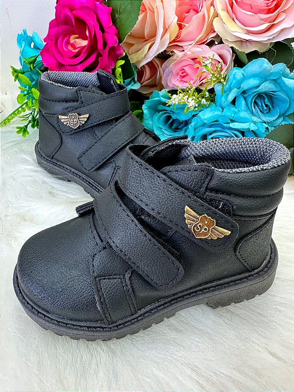 Bota Coturno Masculina Ortobaby Pedro Preto