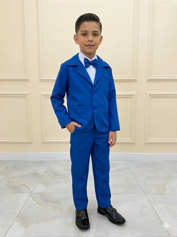 Conjunto Social Miss Cherry Jorge Terno Azul Royal