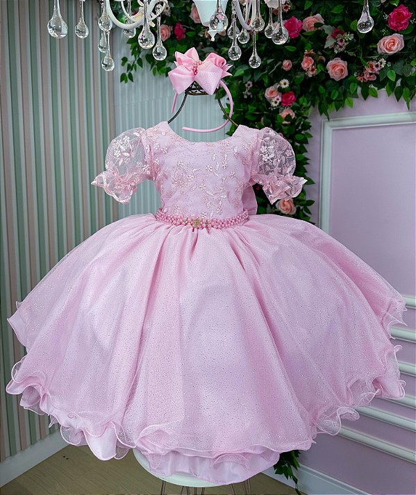 Vestido Bella Child Laize Rosa Bebe
