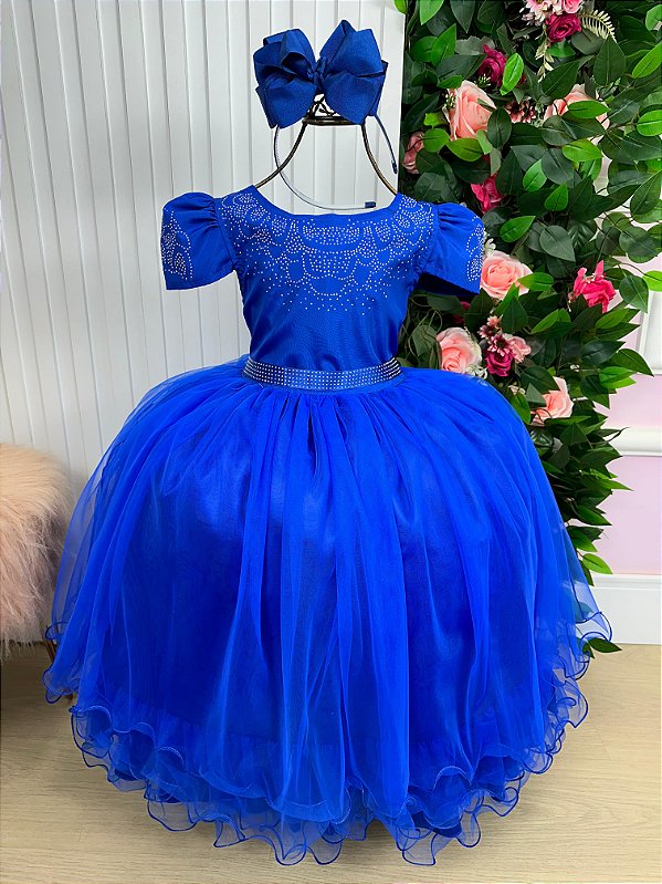 Vestido Enjoy Longo Azul Royal Babadinho