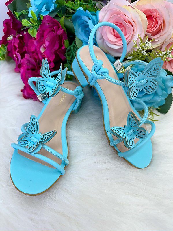 Sandalia Flor Di Mila Laise  Borboletas Azul