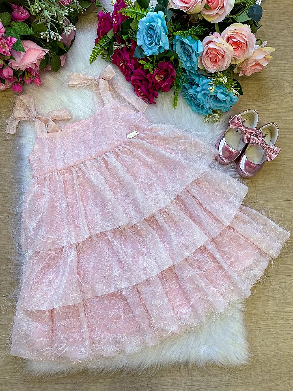 Vestido Banana Club Vitoria Rosa Bebe