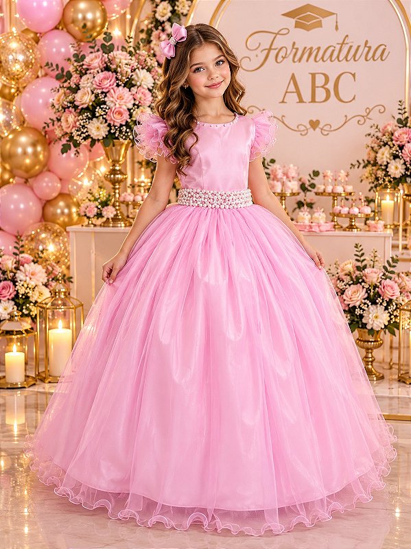 Vestido Marie Longo Amanda Rosa Bebe