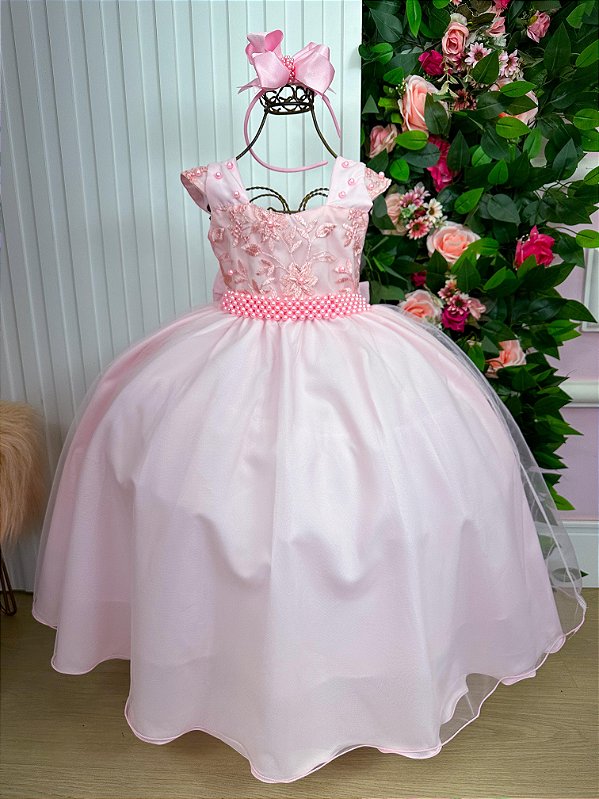 Vestido Giovanella/Giovanela Longo Clarisse Rosa Bebe