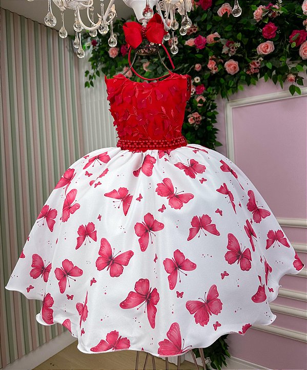 Vestido Miss Cherry Juvenil Dalila Vermelho