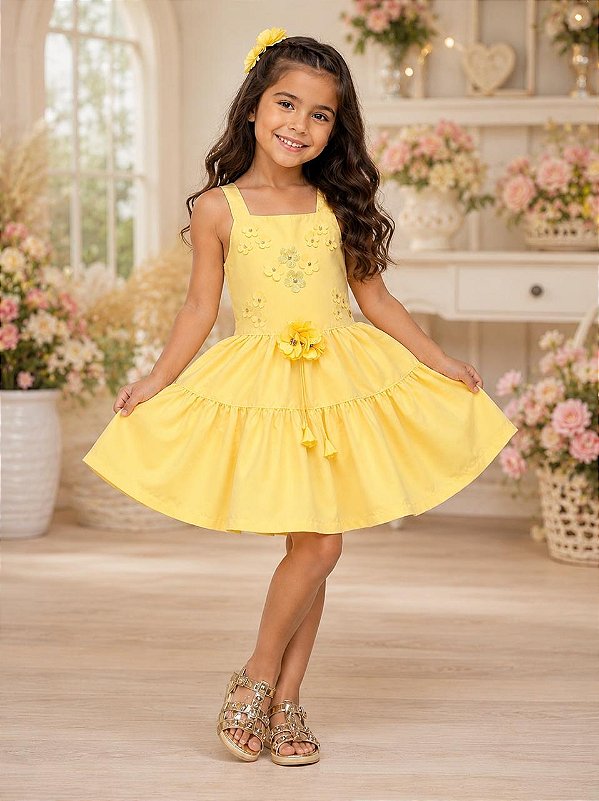 Vestido Blogueirinha Cecilia Amarelo