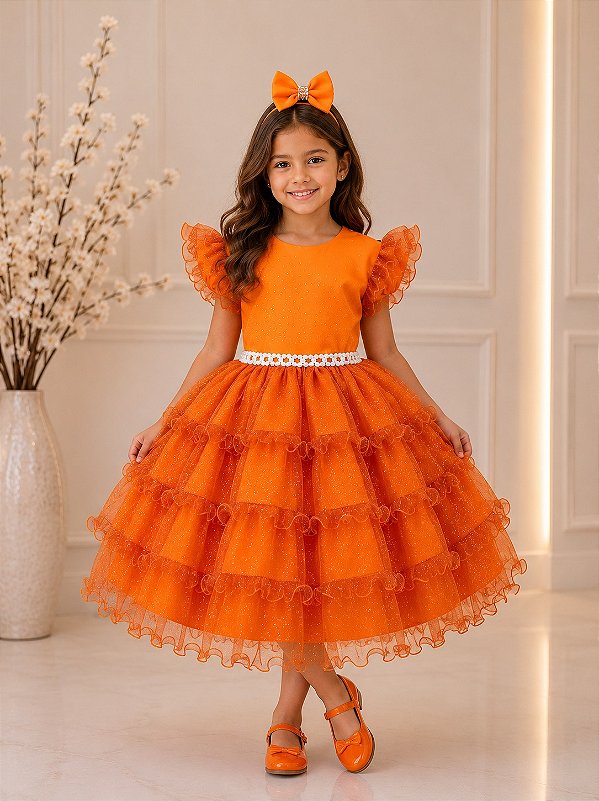 Vestido Ysa Kids Belinda Terracota