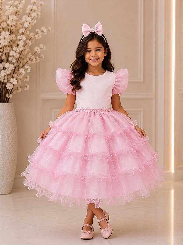 Vestido Ysa Kids Belinda Rosa Bebe