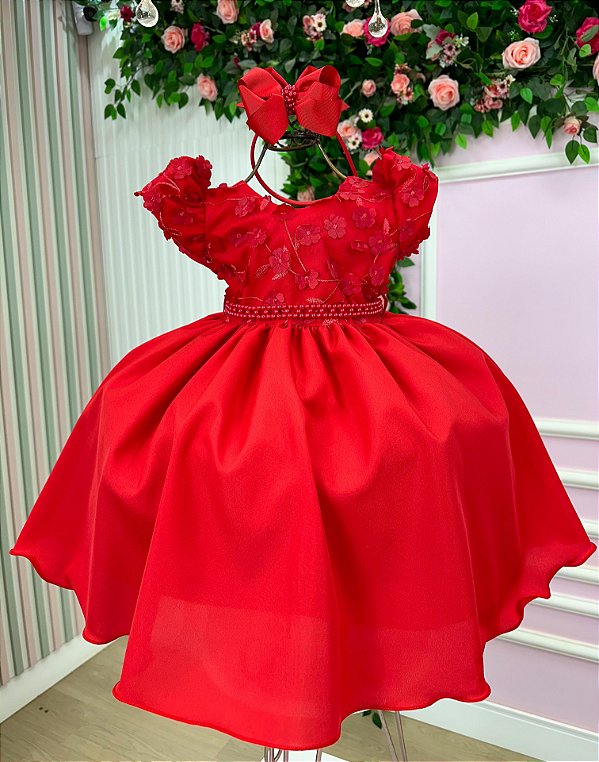 Vestido Miss Cherry Poliana Vermelho