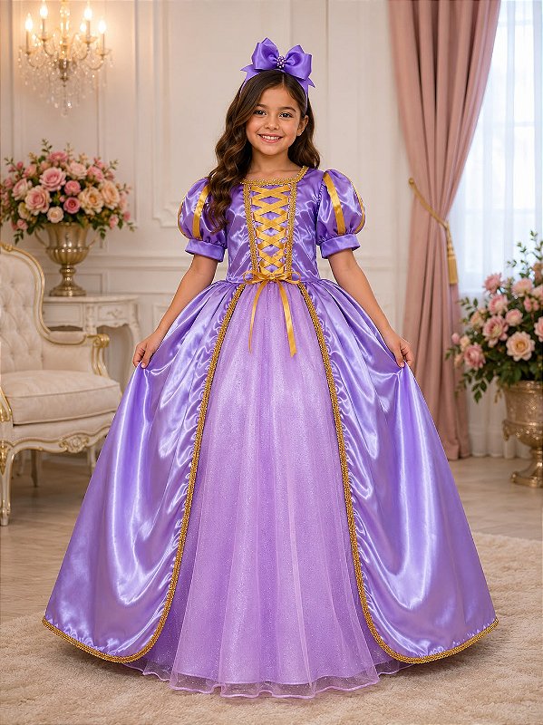 Fantasia Longa Princesa Belli Princesa Lilás Modelo 2