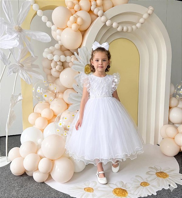 Vestido Menina Bonita Angelie Branco
