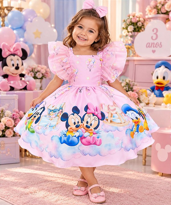 Vestido Temáticos Kids Turma Mickey Mouse Baby Disney