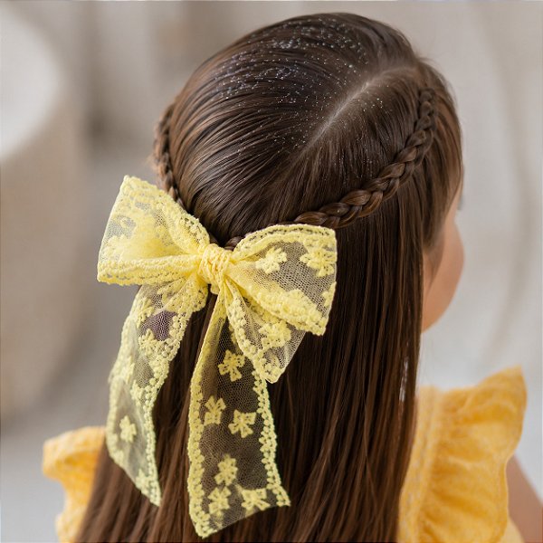 Laço Belli Jessica Renda Amarelo