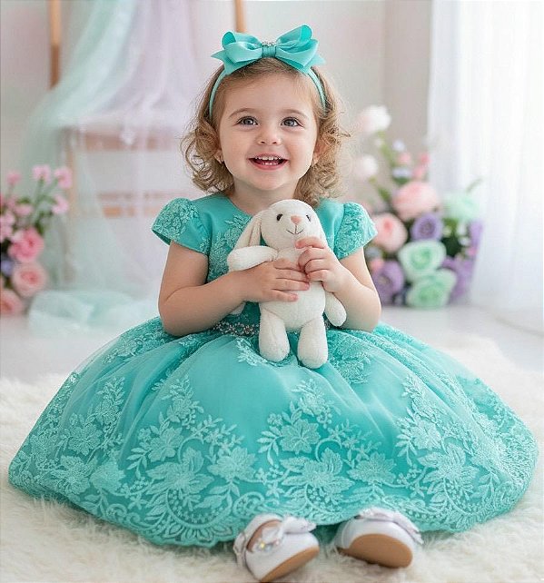 Vestido Marie Realeza Mari Verde Tiffany