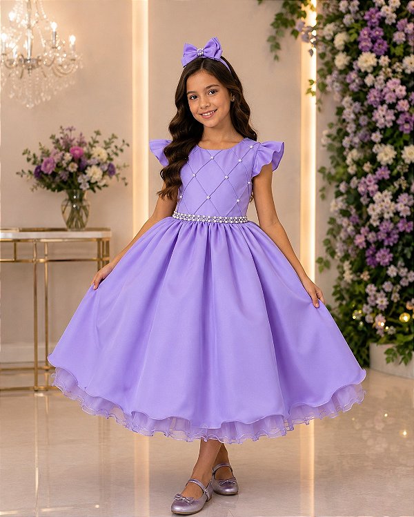 Vestido Ysa Kids Francine Lilas