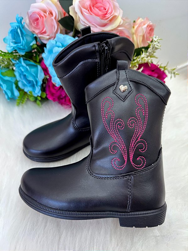 Bota - Coturno Doce Pe Boiadeira Texana Preto