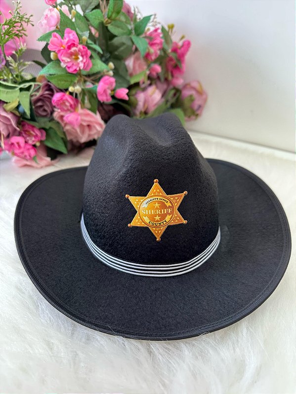 Chapeu/Chapéu Belli Preto Sheriff Dourado