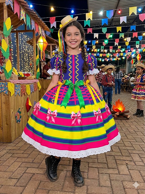 Vestido Marie Junino Luxo Arraiá da Farra