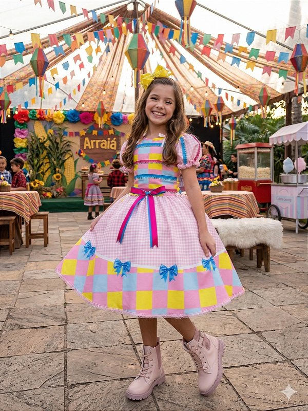 Vestido Marie Junino Luxo Arraia da Docura