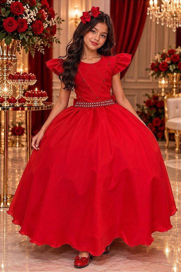 Vestido Ysa Kids Ariane Longo Vermelho
