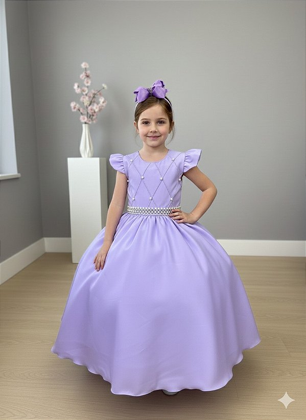 Vestido Ysa Kids Ariane Longo Lilás