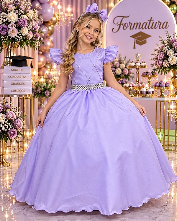 Vestido Ysa Kids Ariane Longo Lilás